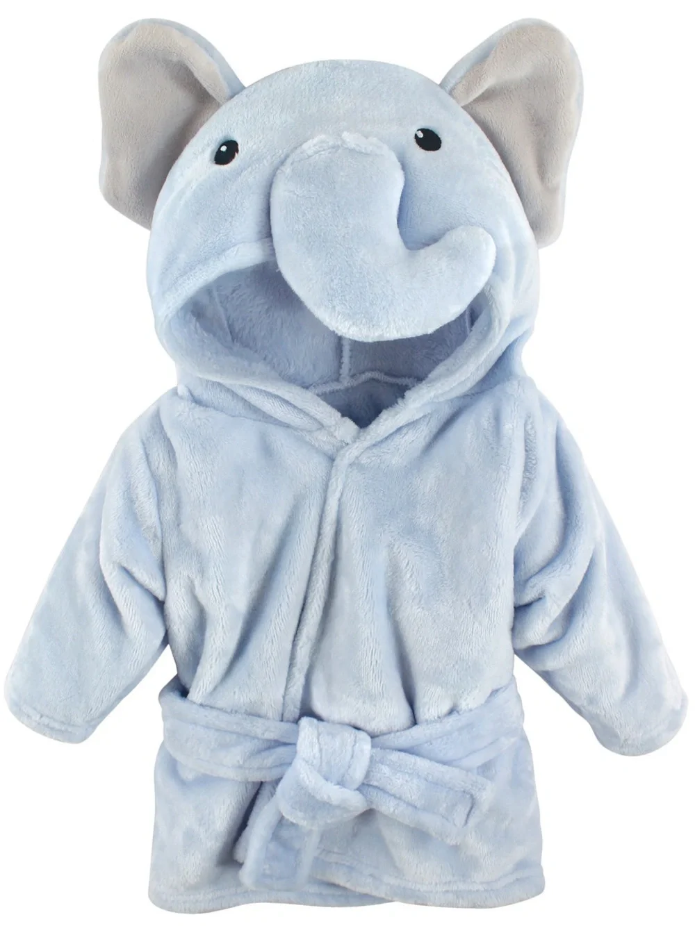 Hudson Baby Light Blue Plush Hooded Kids Robe with Animal Ears